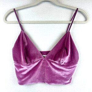Victoria's Secret Velvet Crop Tank Womens M Pink Y2K Fairy Coquette Bralette